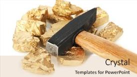  Presentation with white gold birthday - Beautiful PPT theme featuring golden nuggets with hummer isolated backdrop and a  colored foreground