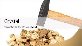  Presentation with white gold - Presentation design featuring golden nuggets with hummer isolated background and a white colored foreground