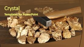  Presentation with gold mining - Audience pleasing PPT theme consisting of golden nuggets with hummer backdrop and a tawny brown colored foreground