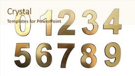  Presentation with golden numbers - Cool new slide deck with golden numbers isolated on white backdrop and a cream colored foreground