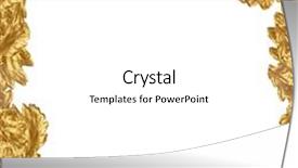  Presentation with oak - Colorful PPT layouts enhanced with golden oak leaves forming a frame over white background backdrop and a white colored foreground