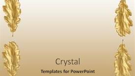  Presentation with gold leaves - Beautiful slide set featuring golden oak leaves forming a frame over shimmering gold background backdrop and a coral colored foreground
