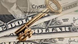  Presentation with end - Colorful slides enhanced with golden opportunity - us currency notes backdrop and a coral colored foreground