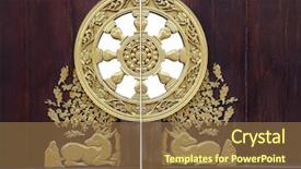  Presentation with chinese temple - Theme consisting of golden ornamental at dragon background and a tawny brown colored foreground