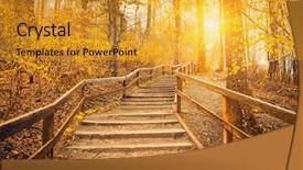  Presentation with sunrise - Amazing theme having golden path - beautiful sunrise in autumn forest backdrop and a gold colored foreground