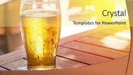  Presentation with golden light - Cool new slides with golden path - glass of light beer backdrop and a blonde colored foreground