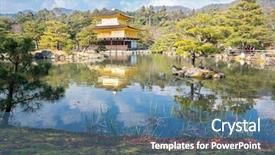  Presentation with golden pavilion kinkakuji temple - Slide set featuring golden-pavilion-kinkakuji-temple background and a teal colored foreground