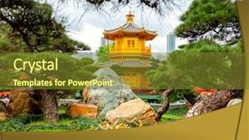  Presentation with golden pavilion kinkakuji temple - Amazing presentation theme having golden pavilion of absolute perfection backdrop and a tawny brown colored foreground