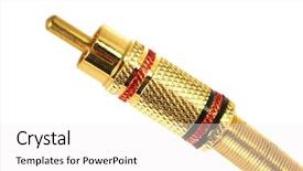  Presentation with connector - PPT layouts consisting of rcra - golden plated rca connector background and a  colored foreground