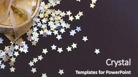  Presentation with stars - Slide set with golden present with little stars background and a dark gray colored foreground