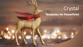  Presentation with golden christmas - Colorful slide set enhanced with golden-reindeer-on-wooden-background backdrop and a violet colored foreground