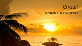  Presentation with tree - Presentation design having golden resort - tree silhouettes idyllic wallpaper background and a gold colored foreground