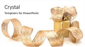  Presentation with scroll paper isolated on white - Theme featuring golden ribbon - luxurious gift isolated on white background and a white colored foreground