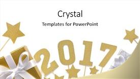  Presentation with chinese new year 2019 - PPT layouts with golden ribbon - new year 2017 decoration background and a  colored foreground