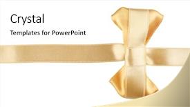  Presentation with golden - Cool new presentation with golden ribbon and golden bow backdrop and a  colored foreground