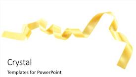  Presentation with golden yellow - Presentation featuring golden ribbon isolated on white background and a white colored foreground