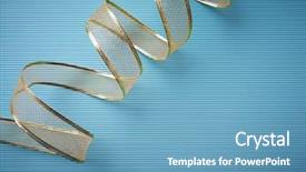  Presentation with navy blue gold - Audience pleasing presentation design consisting of golden ribbon on blue background backdrop and a  colored foreground