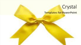  Presentation with golden yellow - Audience pleasing PPT theme consisting of golden ribbon on white background backdrop and a blonde colored foreground