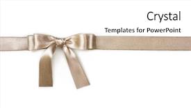  Presentation with white gold birthday - Presentation theme with golden ribbon with a bow background and a white colored foreground