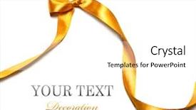  Presentation with black and gold and white - Colorful slides enhanced with golden ribbon with bow backdrop and a white colored foreground