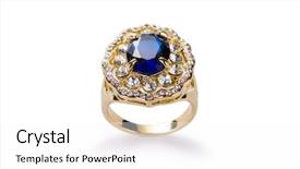  Presentation with white gold award - Amazing PPT theme having golden ring isolated on white backdrop and a white colored foreground