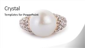  Presentation with white gold award - Slide deck having golden ring isolated on white background and a white colored foreground