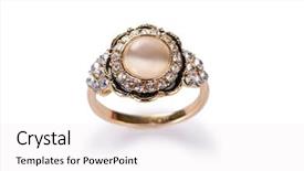  Presentation with golden - Theme with golden ring isolated on white background and a white colored foreground