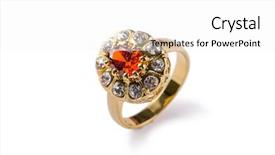  Presentation with golden - Theme having golden ring isolated on white background and a  colored foreground