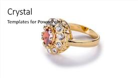  Presentation with gold food white - Presentation theme with golden ring isolated on white background and a  colored foreground