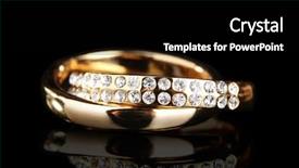  Presentation with black gold - Audience pleasing slide deck consisting of golden ring on black background backdrop and a black colored foreground