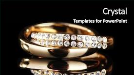  Presentation with diamond - Colorful PPT layouts enhanced with golden ring on black backdrop and a black colored foreground
