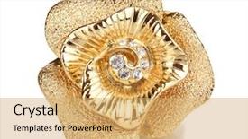 Presentation with white gold - PPT layouts enhanced with golden ring with gold flower background and a yellow colored foreground
