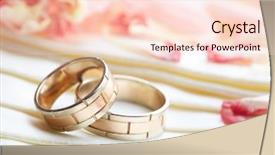  Presentation with rose gold - Amazing PPT layouts having golden rings and rose petals backdrop and a lemonade colored foreground