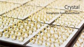  Presentation with gold coins and jewelry - Beautiful PPT theme featuring golden rings in jewelry shop backdrop and a lemonade colored foreground
