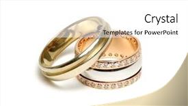  Presentation with golden - Beautiful PPT layouts featuring golden rings isolated on white backdrop and a  colored foreground