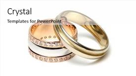  Presentation with black and gold and white - Presentation theme having golden rings isolated on white background and a white colored foreground