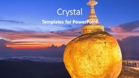  Presentation with rock - PPT theme having golden-rock-of-kyaiktiyo-myanmar background and a cobalt blue colored foreground