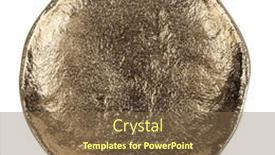  Presentation with treasure gold - Presentation design enhanced with golden-round-coin-disc-isolated background and a tawny brown colored foreground