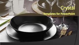  Presentation with table setting - Colorful PPT theme enhanced with golden rule - table setting for dinner backdrop and a  colored foreground