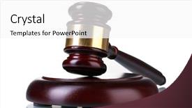  Presentation with flowers on white wooden - Audience pleasing slide deck consisting of golden rule - wooden gavel isolated on white backdrop and a white colored foreground