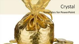  Presentation with gold food white - Beautiful PPT layouts featuring golden sack and some money backdrop and a yellow colored foreground