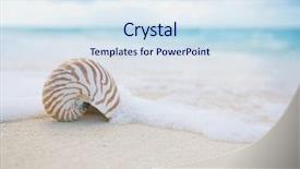  Presentation with light waves - Slide deck featuring golden sand beach with wave background and a  colored foreground