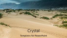  Presentation with coastal - Presentation design having golden-sand-of-lanzarote-coastal background and a lemonade colored foreground