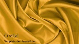  Presentation with satin - Slides having golden satin textile background background and a gold colored foreground