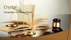  Presentation with justice - Theme with golden scales of justice gavel background and a lemonade colored foreground