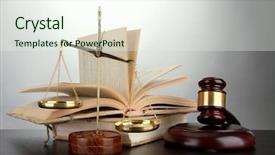  Presentation with gavel - Presentation theme consisting of golden scales of justice gavel background and a sky blue colored foreground