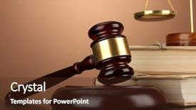  Presentation with gavel - Slide deck with golden scales of justice gavel background and a tawny brown colored foreground