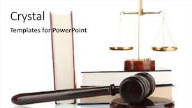  Presentation with justice - Audience pleasing presentation consisting of golden scales of justice gavel backdrop and a white colored foreground