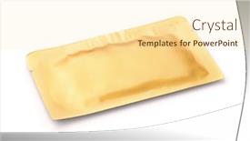  Presentation with cosmetics - Beautiful presentation design featuring golden-sealed-cosmetics-sachet-isolated backdrop and a cream colored foreground