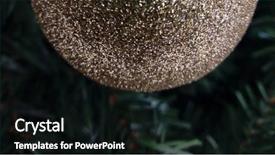 Presentation with golden christmas - Audience pleasing slides consisting of golden shimmering christmas tree globe backdrop and a black colored foreground
